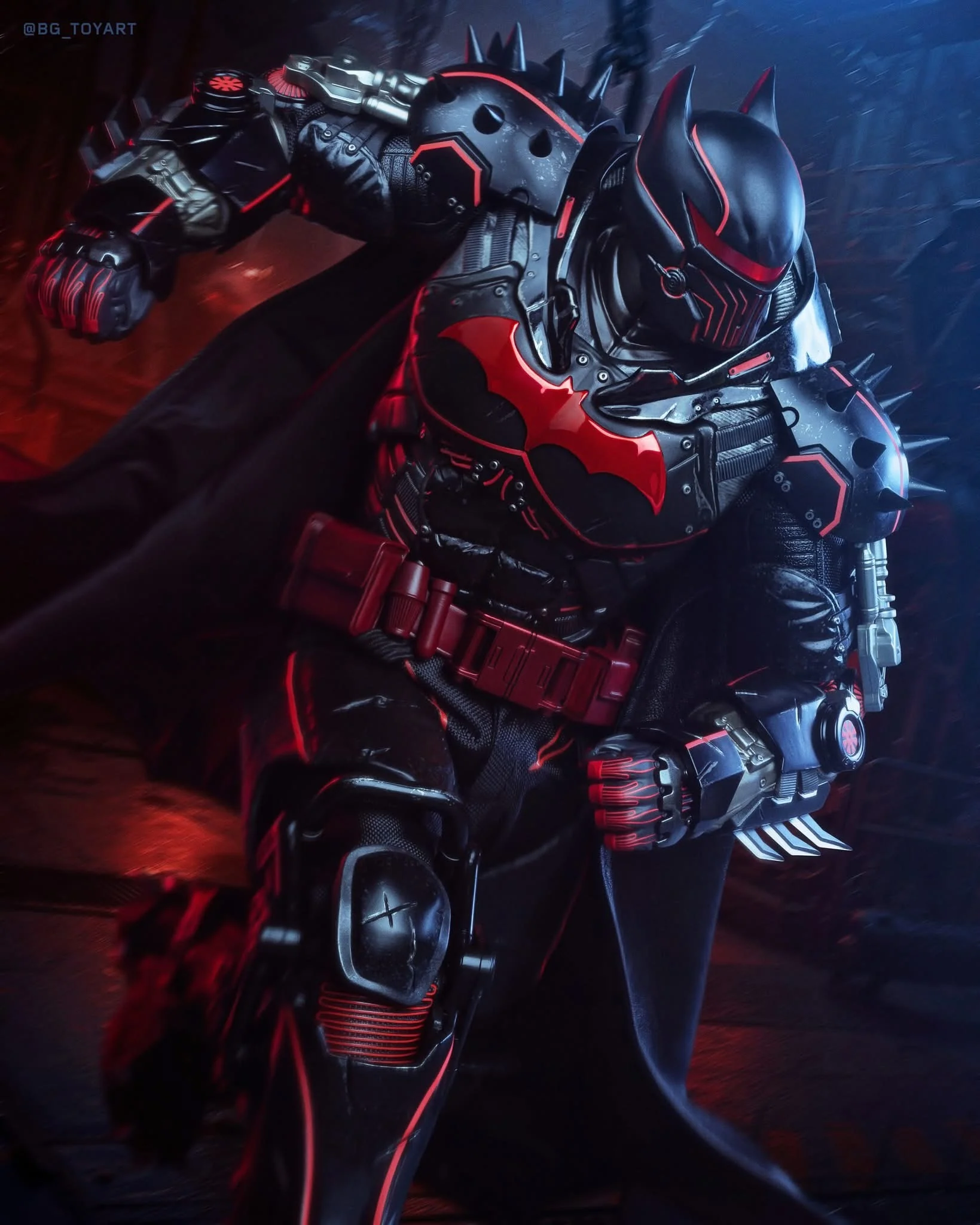 Hot Toys VGM73 Batman: Arkham Origins 1/6th scale Batman (XE Suit Hellbat Version) Collectible Figure [Hot Toys Exclusive] - Image 15